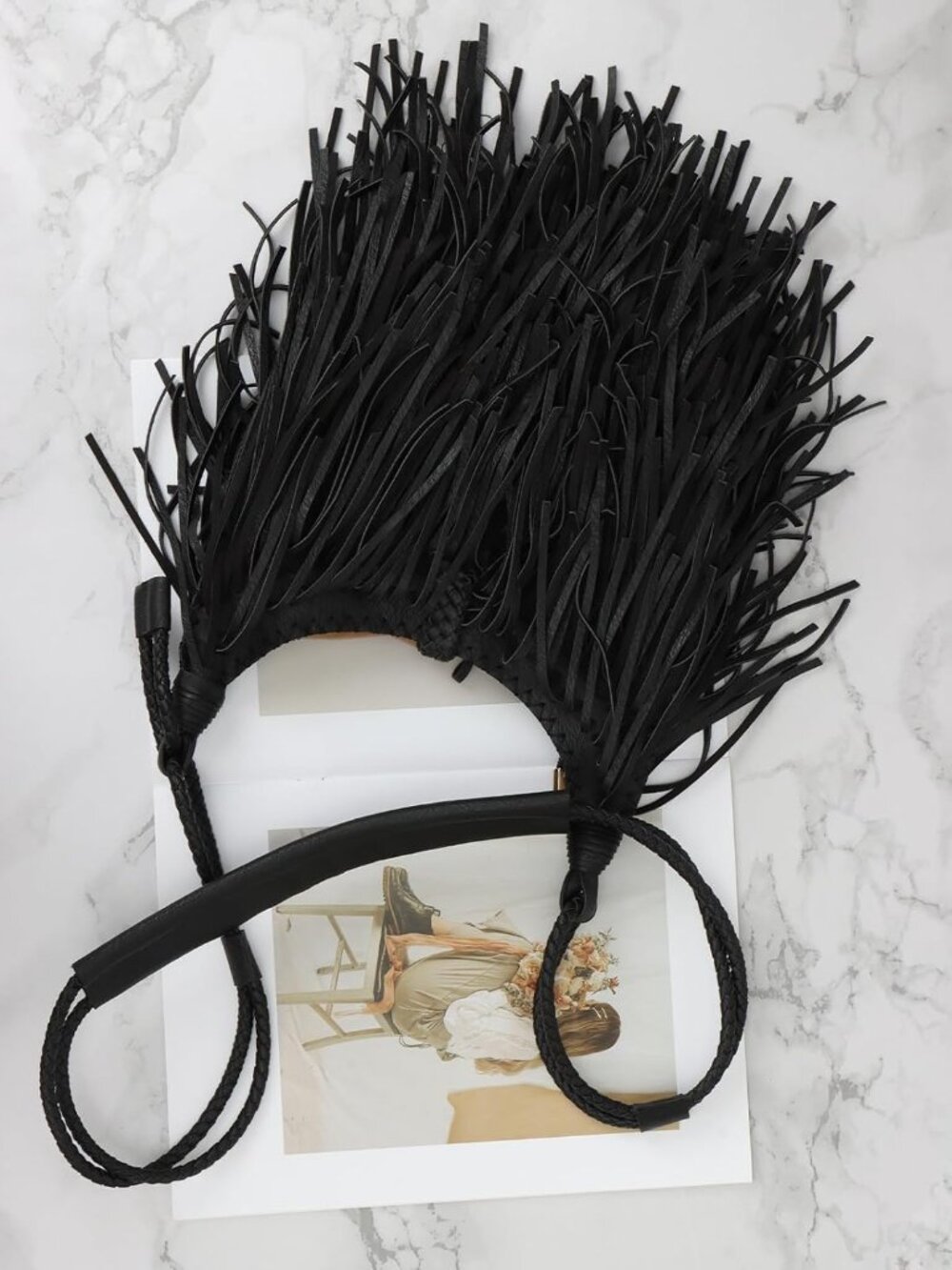 Vintage Fringe hobo bags for Women Vegan Faux Suede Leather Tassel Crossbody Bag - Picture 2 of 9